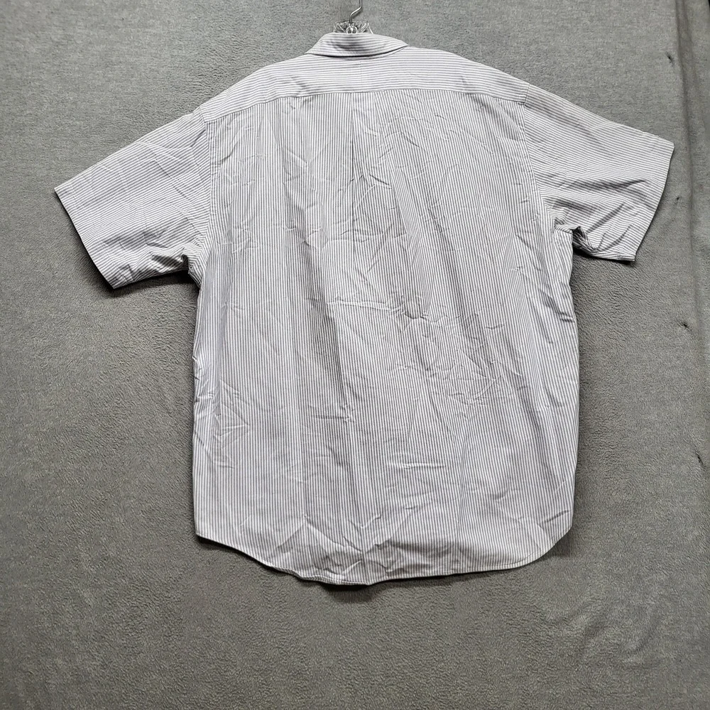 Ralph Lauren Men Button Up Shirt XL Blue Striped Blake Seersucker Short Sleeve